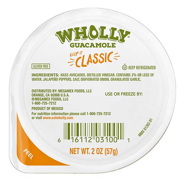 Wholly Guacamole classic snack pack