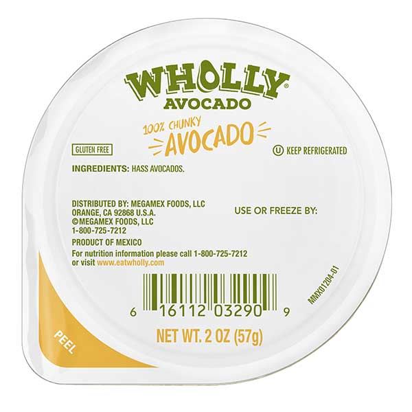 WHOLLY Avocado Minis, Chunky, Kosher, Gluten Free, 12 oz Box of 6 Plastic  Cups