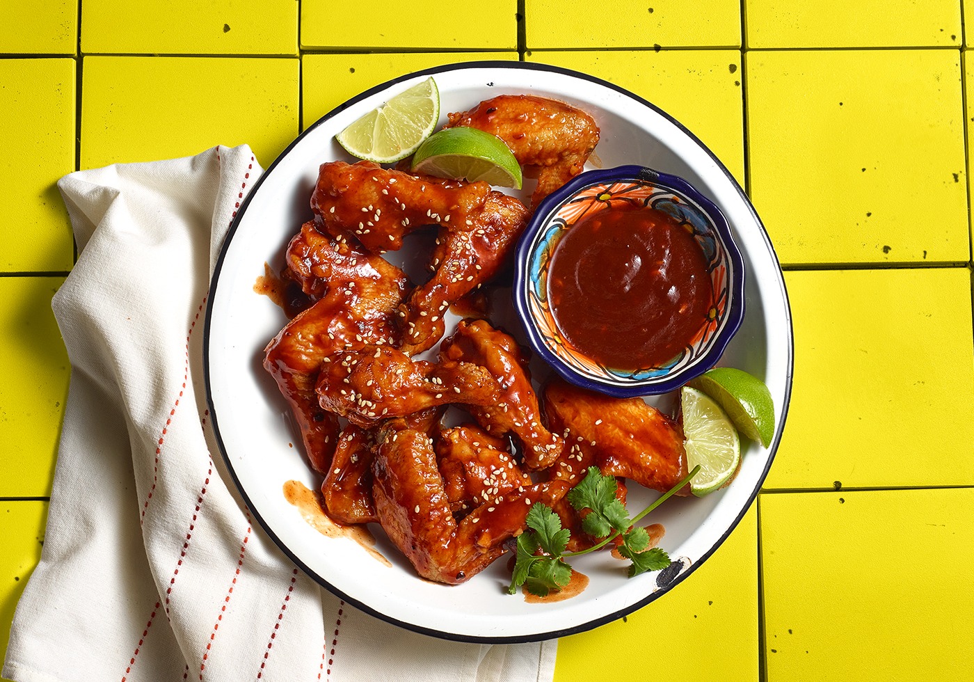 Tamarind Chile Wings overhead in bowl