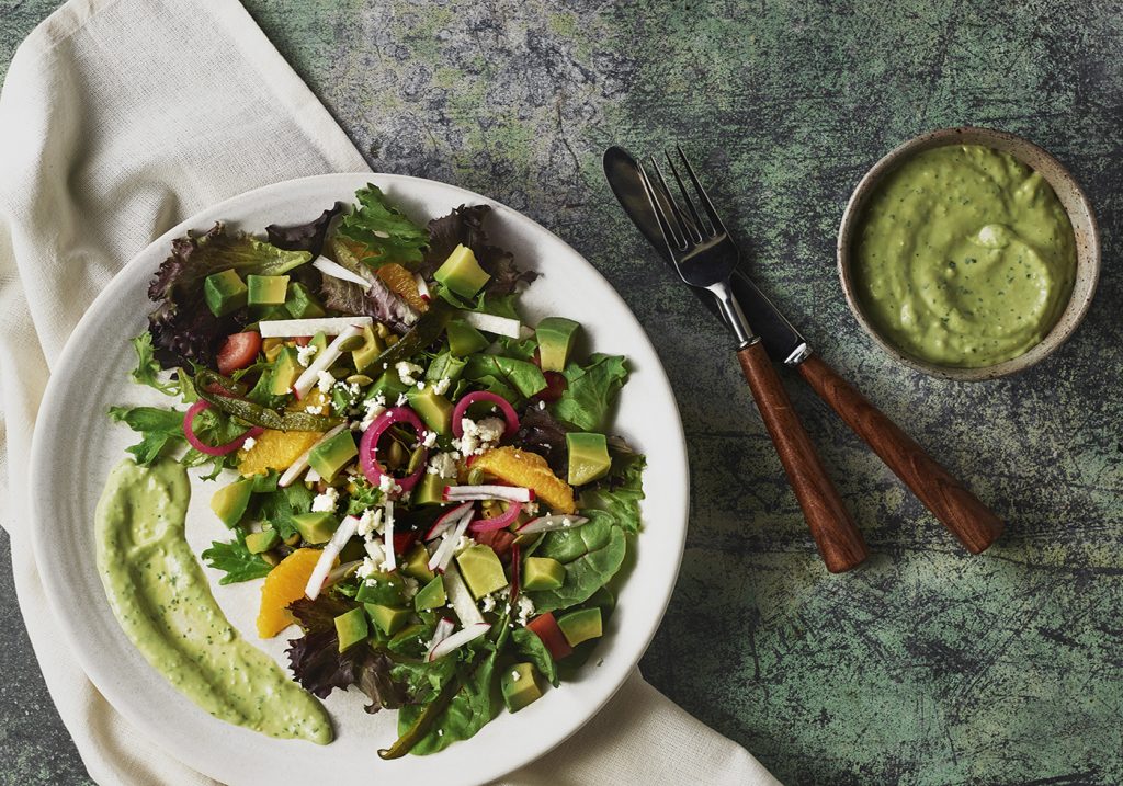 Latin Market Salad with Green Goddess Dressing