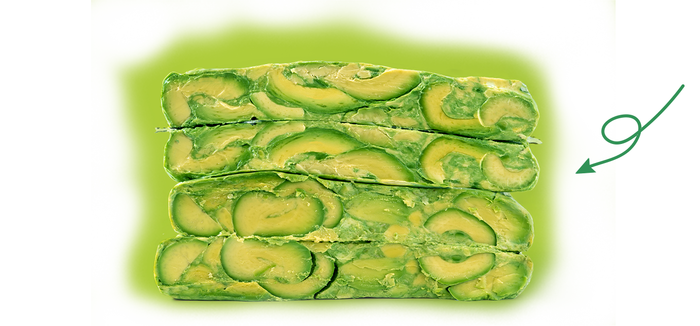cross-section packages of wholly avocado