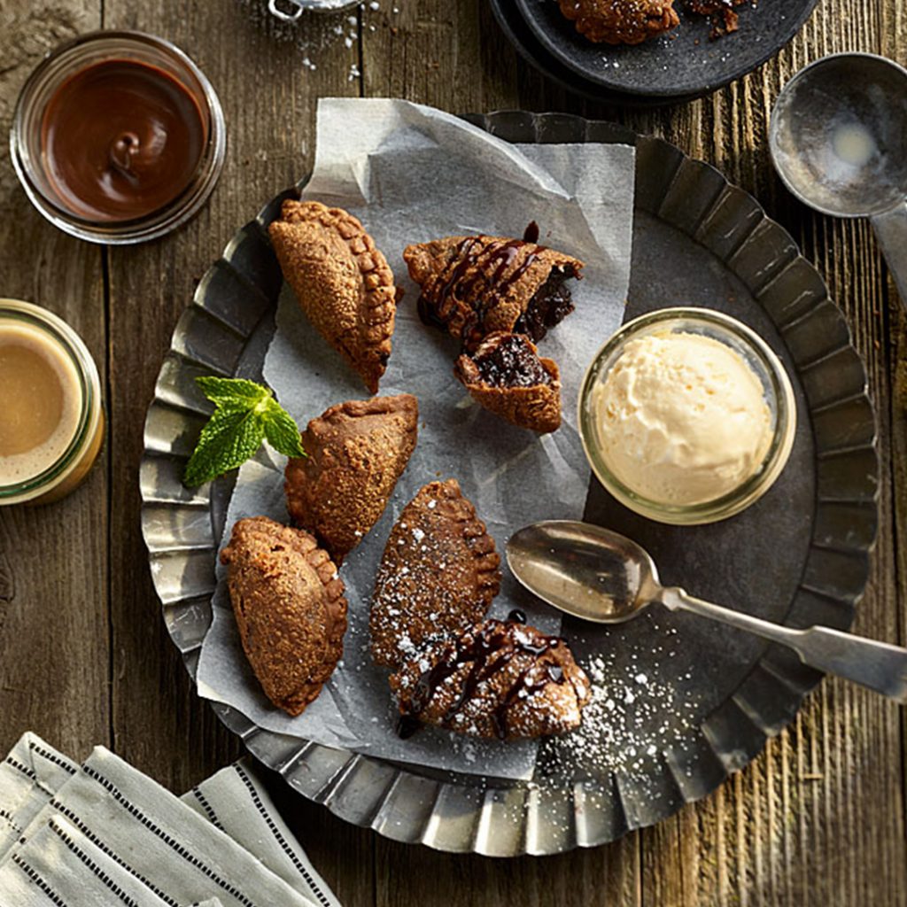 Tray of dessert empanadas