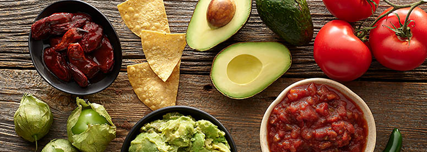 Variety of dips, veggies and chips