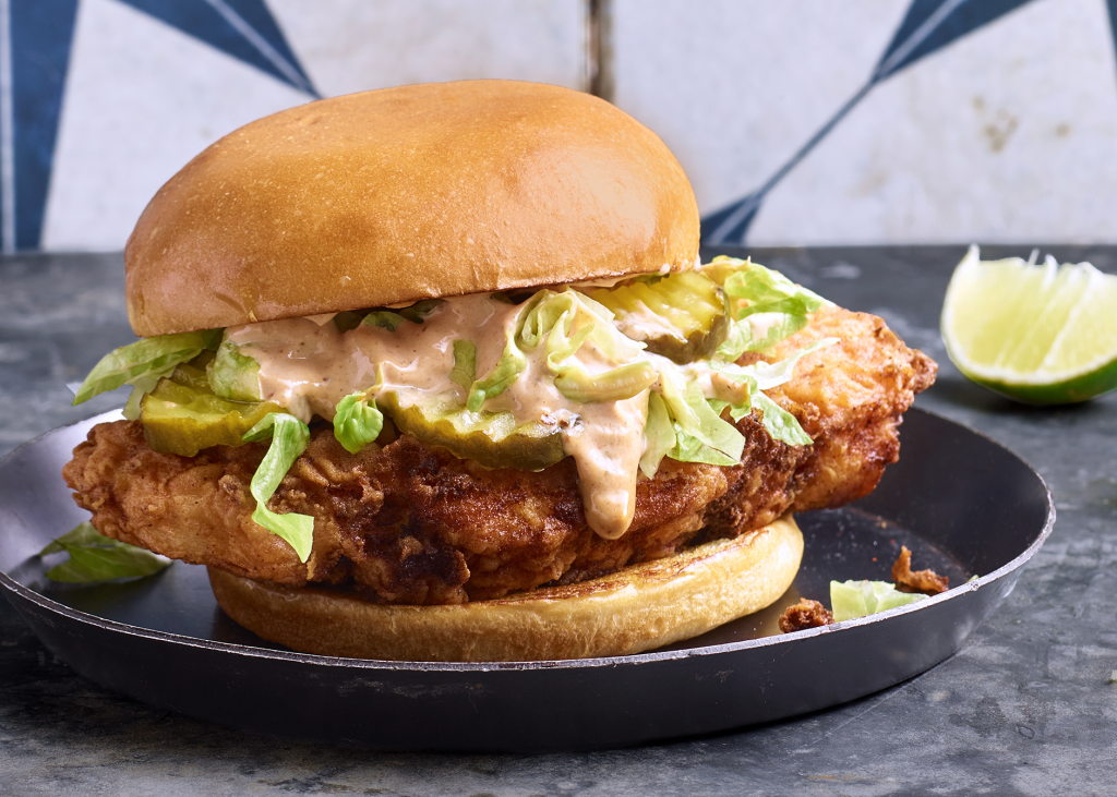 Tres Cocinas buttermilk fried chicken sandwich