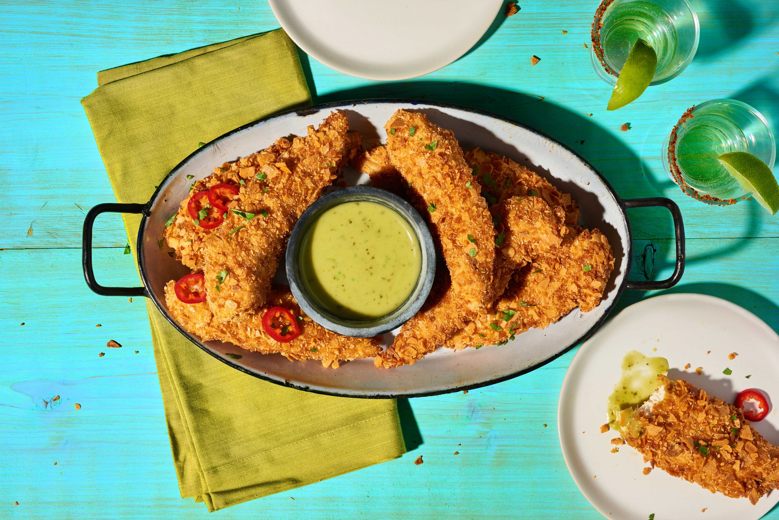 Tortilla crusted chicken tenders