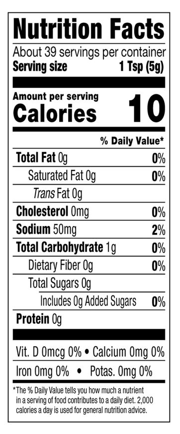 Mild Pepper Paste Nutrition