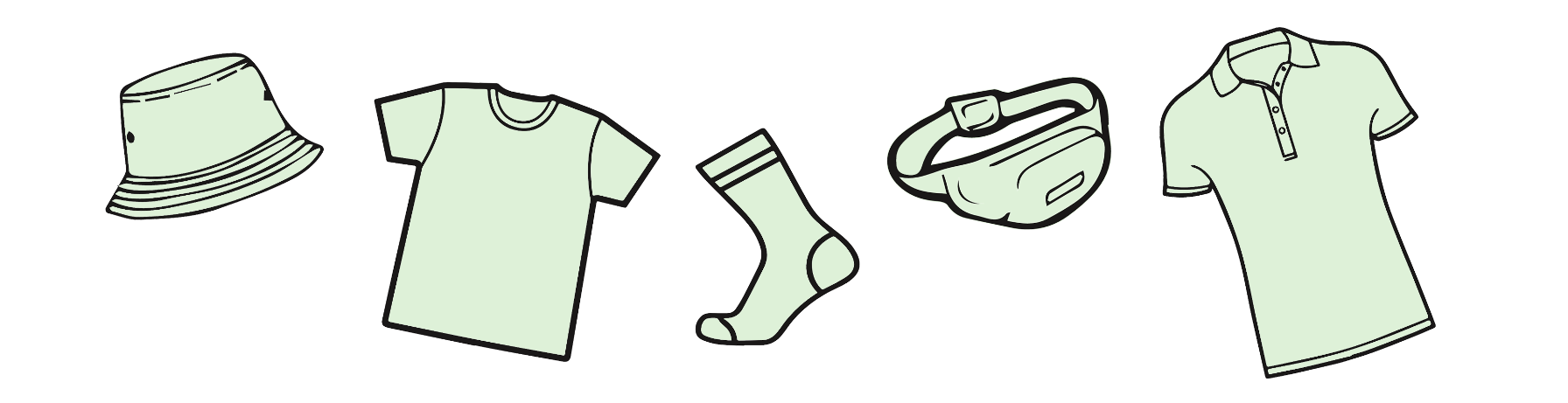 illustrations of swag items