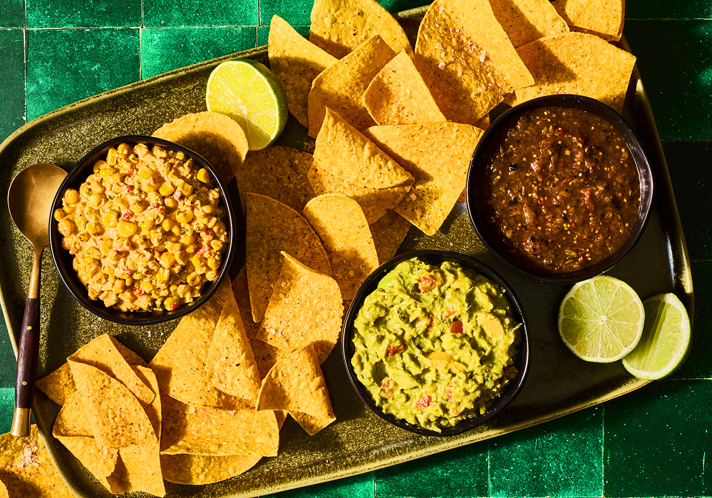 Mexican-Style Street Corn Salsa Dip Flight