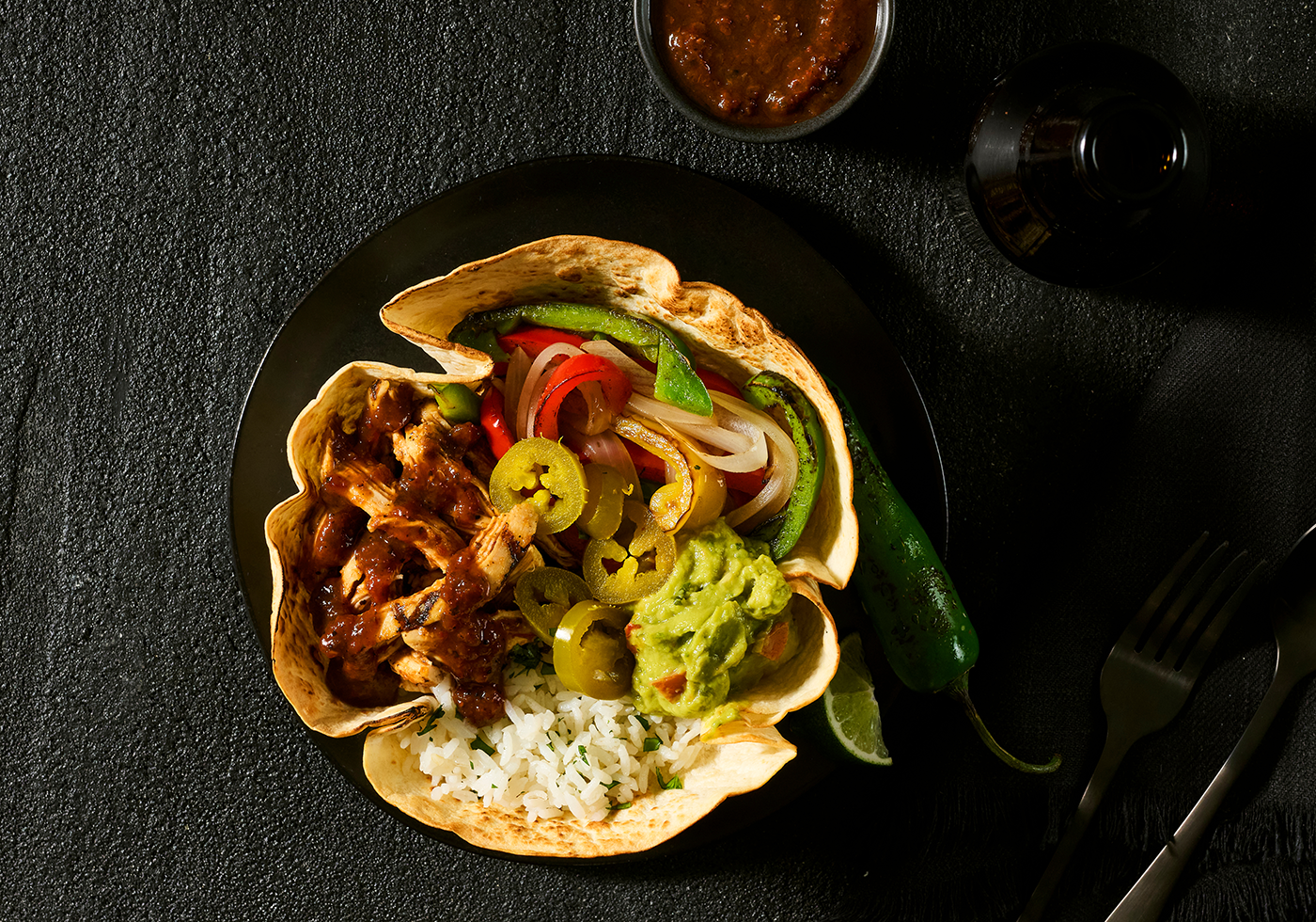 Charred Chicken Burrito Bowl Chipotle Salsa